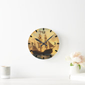 Goldenes Schiff Runde Wanduhr (Zuhause)