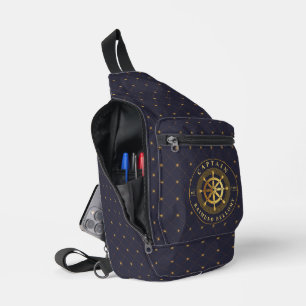 Goldenes Schiffrad Crossbody Bag