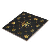 Goldenes Schiffrad Fliese (Seite)