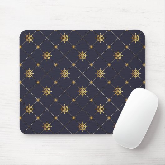 Goldenes Schiffrad Mousepad (Mit Mouse)