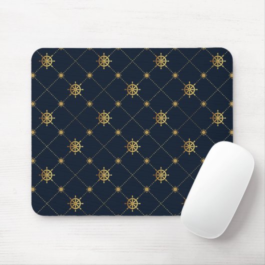 Goldenes Schiffrad Mousepad (Mit Mouse)