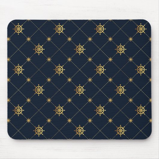 Goldenes Schiffrad Mousepad (Vorne)