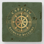 Goldenes Schiffrad Steinuntersetzer (Vorderseite)