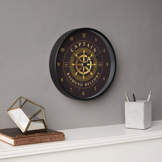 Goldenes Schiffrad Uhr (Büro)