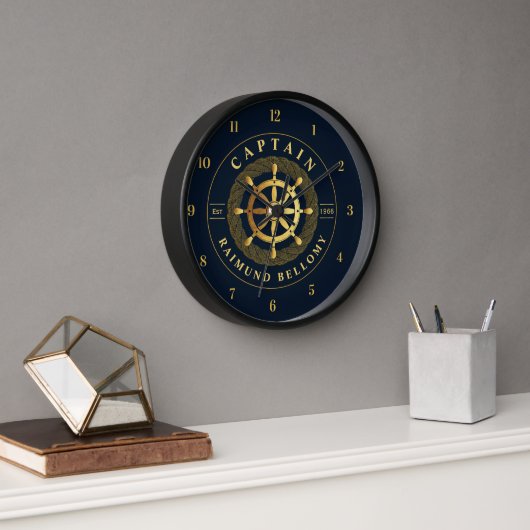 Goldenes Schiffrad Uhr (Büro)
