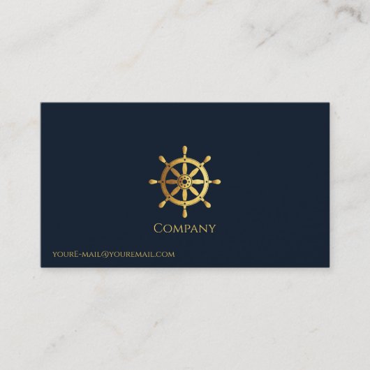 Goldenes Schiffrad Visitenkarte (Vorderseite)