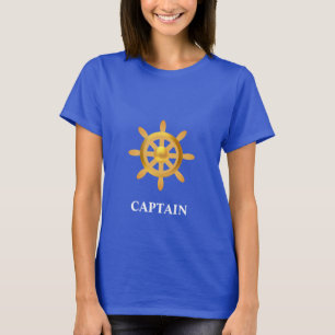 Goldenes Schiffssteuerrad Kapitän T-Shirt