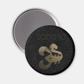 Goldenes Schild Scorpio Magnet (Vorderseite/Rückseite)