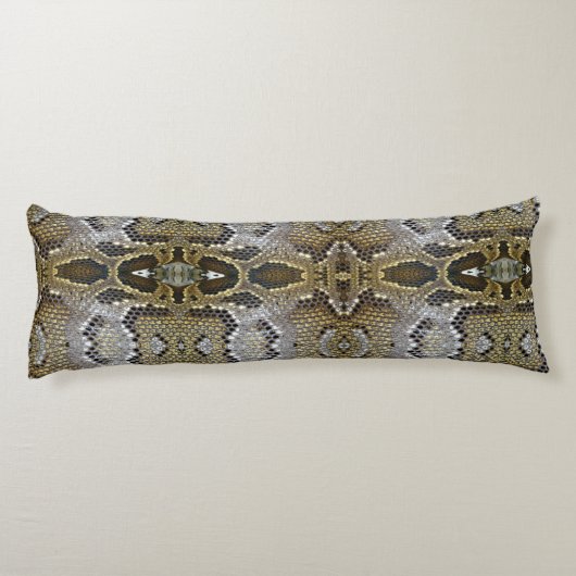 Goldenes Schlangenhautmuster Seitenschläferkissen (Rückseite)