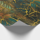 Goldenes Schmetterlings-Flügel-Muster Geschenkpapier (Ecke)