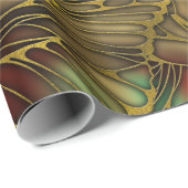 Goldenes Schmetterlings-Flügel-Muster Geschenkpapier (Rolleneckpunkt)