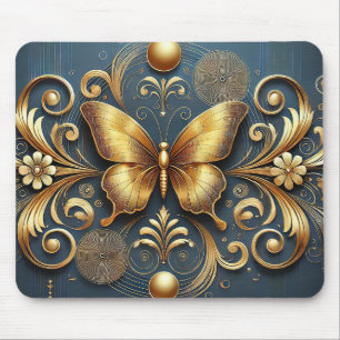 Goldenes Schmetterlingsdesign Mousepad