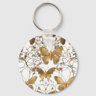Goldenes Schmetterlingskissen: Schlüsselanhänger