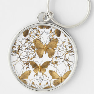 Goldenes Schmetterlingskissen: Schlüsselanhänger