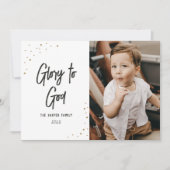 Goldenes Schneeballskript-Foto Feiertagskarte (Vorderseite)