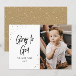 Goldenes Schneeballskript-Foto Feiertagskarte