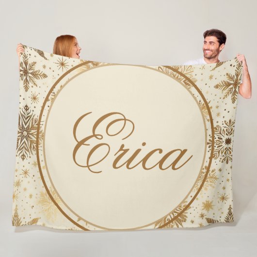 Goldenes Schneeflockenmuster Fleecedecke (Beispiel)