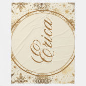 Goldenes Schneeflockenmuster Fleecedecke (Vorderseite)