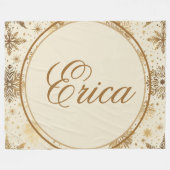 Goldenes Schneeflockenmuster Fleecedecke (Vorderseite (Horizontal))