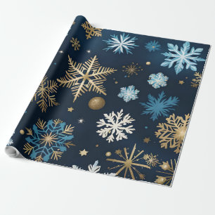 goldenes Schneeflockenpapier Geschenkpapier