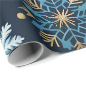 goldenes Schneeflockenpapier Geschenkpapier (Rolleneckpunkt)