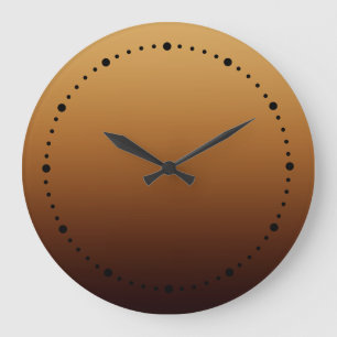 Goldenes Schokoladenbraun Warme Farben Große Wanduhr