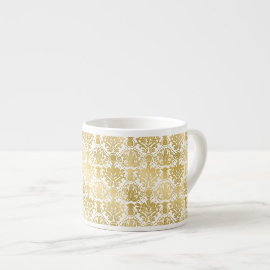 Goldenes schönes Barockmuster Espressotasse (Vorderseite Rechts)