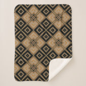 Goldenes Schwarzes Art Deco Quadrate Geometrisches Sherpadecke (Vorderseite)