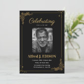 Goldenes Schwarzes Beerdigungsprogramm, Beerdigung Einladung (Stehend Vorderseite)