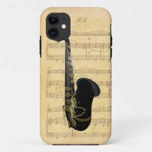 Goldenes schwarzes Saxophon Notenblatt iPhone 5 Hü Case-Mate iPhone Hülle