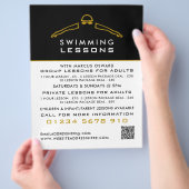 Goldenes Schwimmsymbol, Schwimmen Lektion Werbung Flyer (Hand)