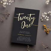 Goldenes Script 21. Geburtstag Party Folieneinladung