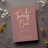 Goldenes Script 21. Geburtstag Party Folieneinladung