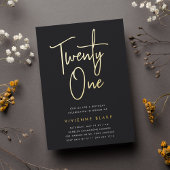 Goldenes Script 21. Geburtstag Party Folieneinladung