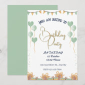 Goldenes Script-Party Einladung (Vorne/Hinten)