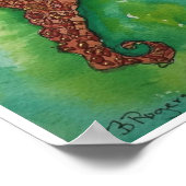 Goldenes Seepferd 12x18 Poster (Ecke)