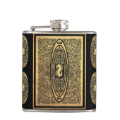 Goldenes Seepferd Mandala - Verziertes Design der  Flachmann (Vorderseite)