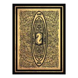 Goldenes Seepferd Mandala - Verziertes Design der Fotodruck