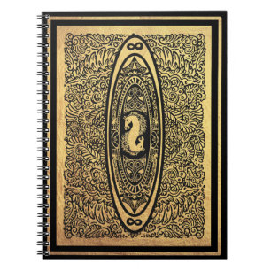 Goldenes Seepferd Mandala - Verziertes Design der Notizblock