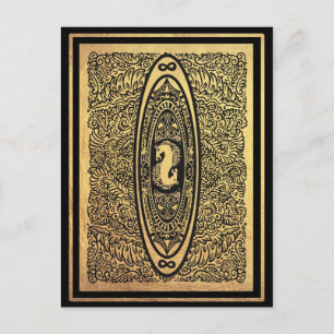 Goldenes Seepferd Mandala - Verziertes Design der  Postkarte
