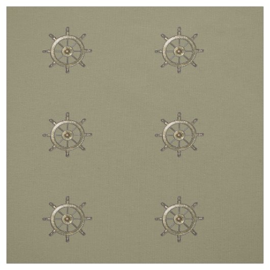 Goldenes Seeschiffs-Rad Stoff (Muster)