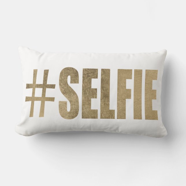 Goldenes Selfie Lendenkissen (Vorderseite)