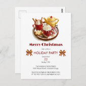 Goldenes Set mit heißem Choco, Weihnachten Postkarte (Vorne/Hinten)