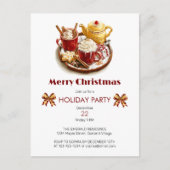 Goldenes Set mit heißem Choco, Weihnachten Postkarte (Vorderseite)