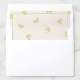 Goldenes Shamrock-Muster Creme & Gold Elegant