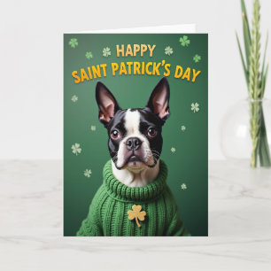 Goldenes Shamrock-Terrier-Tag-Karte Karte
