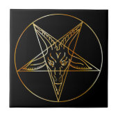 Goldenes sigil von Baphomet Fliese (Vorderseite)