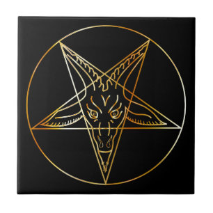 Goldenes sigil von Baphomet Fliese