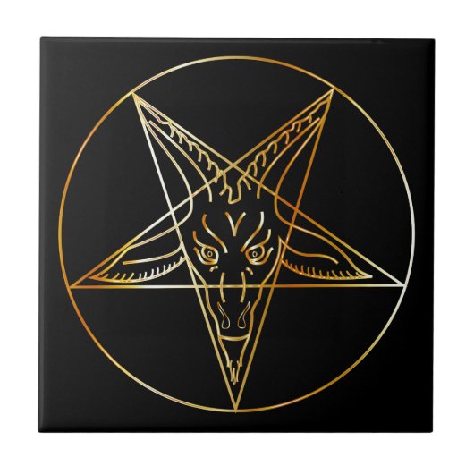 Goldenes sigil von Baphomet Fliese (Vorderseite)