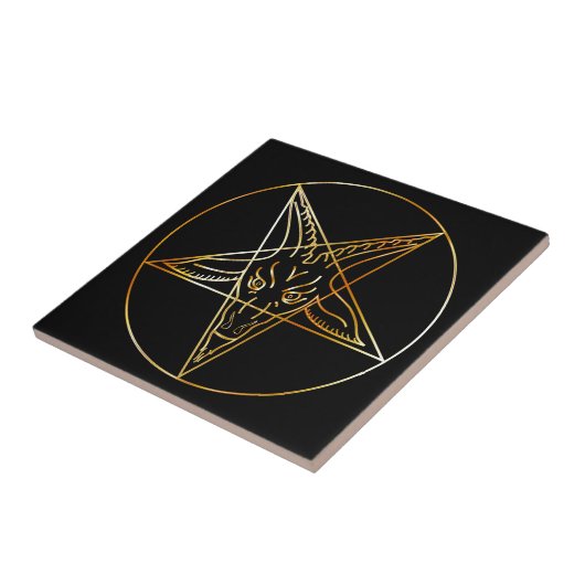 Goldenes sigil von Baphomet Fliese (Seite)